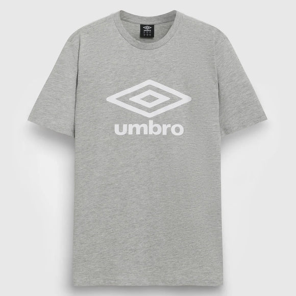 Umbro Mens Grey Marl - Large Logo Tee -