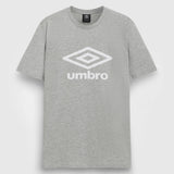 Umbro Mens Grey Marl - Large Logo Tee -