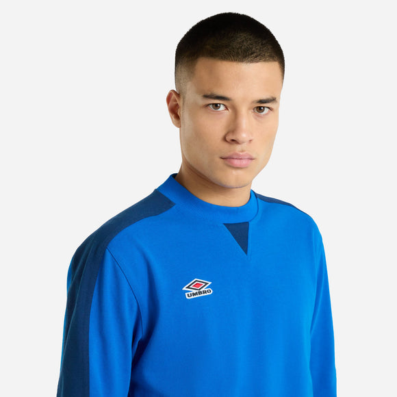 Umbro Drill Top Panelled Sweat Regal Blue / Estate Blue