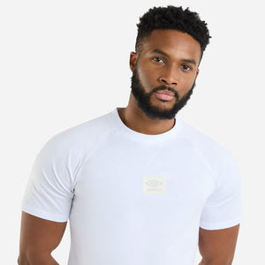 Umbro Mens Brilliant White - Adult Small Logo Tee