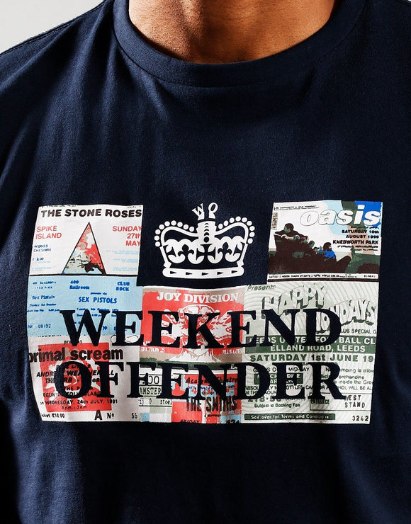 WEEKEND OFFENDER Tickets T-Shirt | Navy