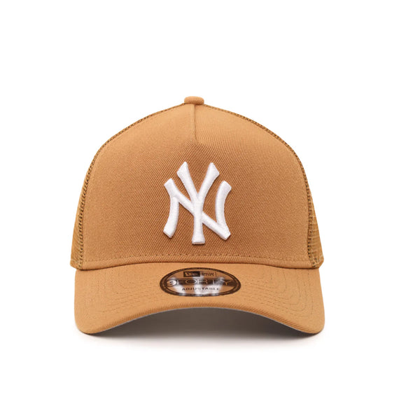 Casquette ajustable A-Frame Trucker 9FORTY New Era des Yankees de New York - Marron