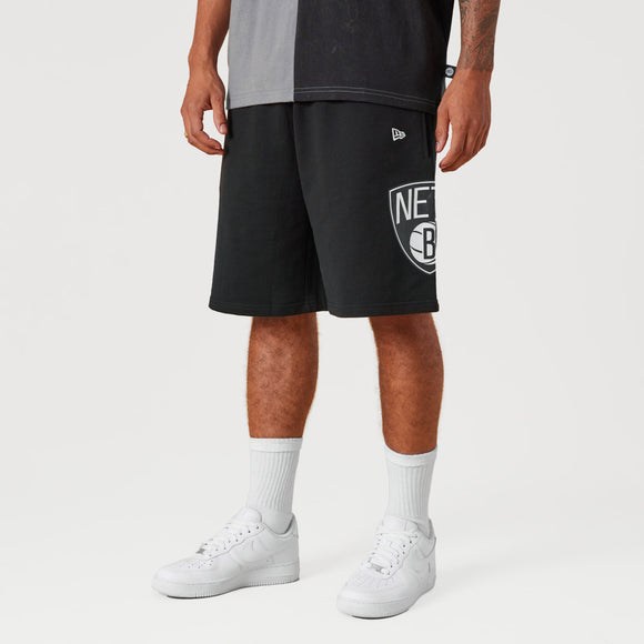 Newera Brooklyn Nets Washed Team Logo Black Shorts