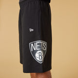 Newera Brooklyn Nets Washed Team Logo Black Shorts